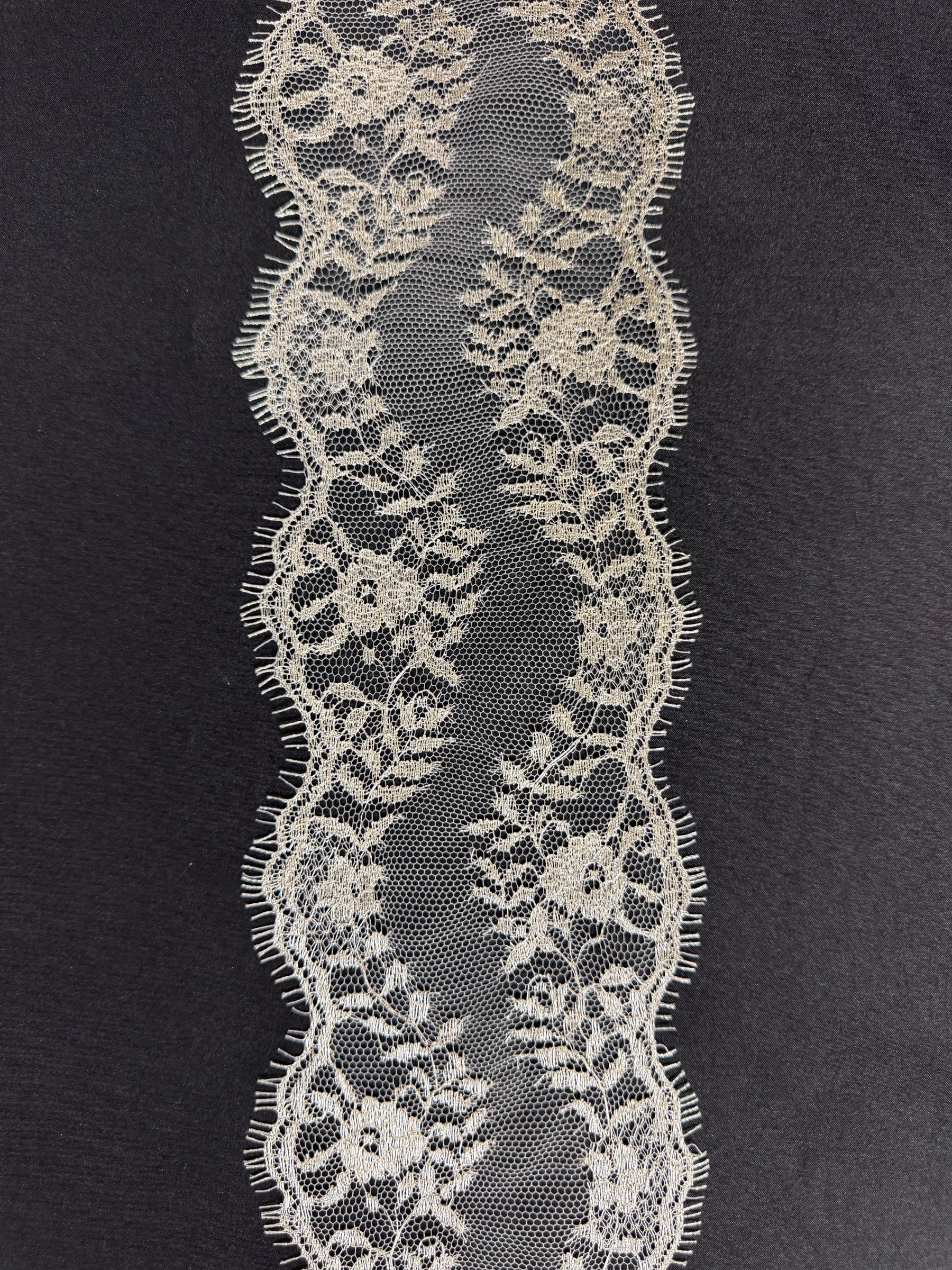 Silver Chantilly Lace Trim - EE4003