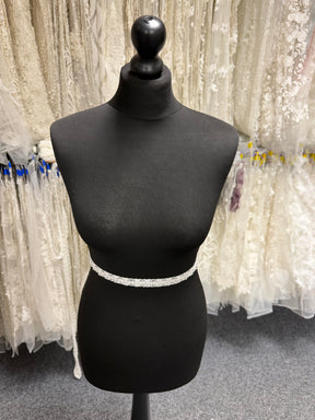 Ivory/Clear Beaded Sequin Edging - T955