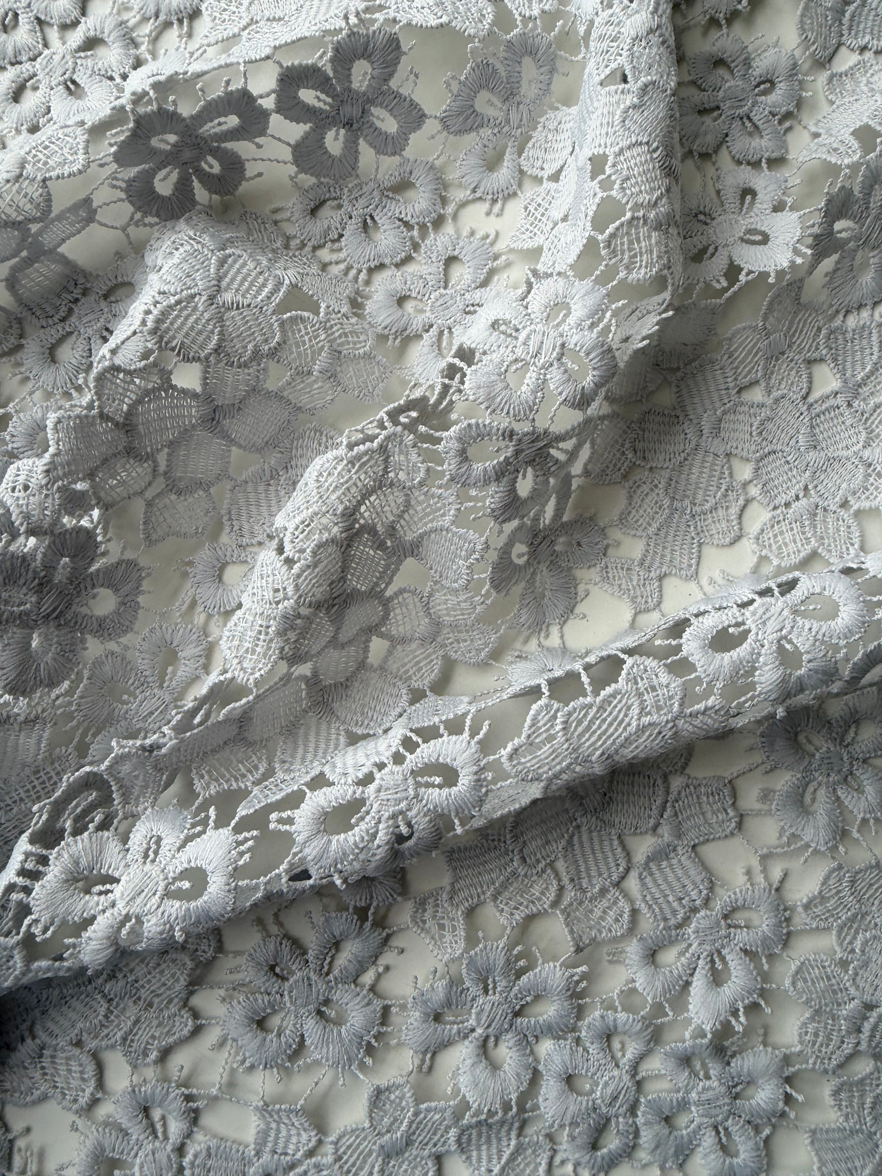 Silver Guipure Lace - P801