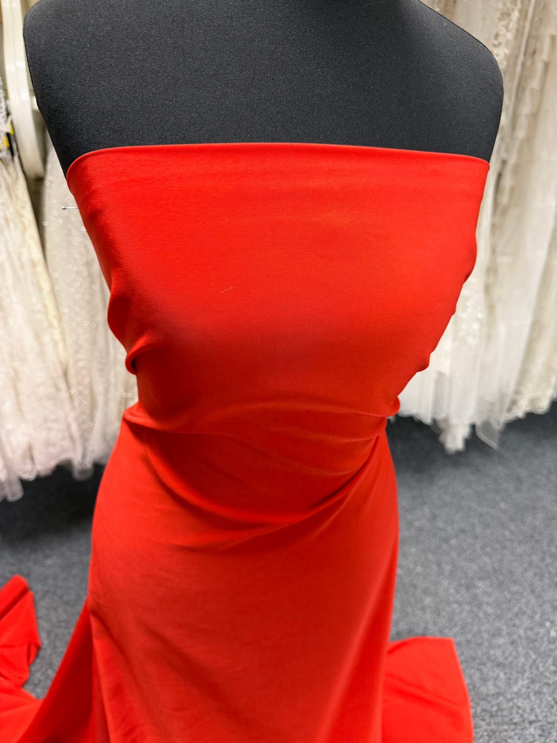 Lightweight Red Polyester Satin - Juxtaposition