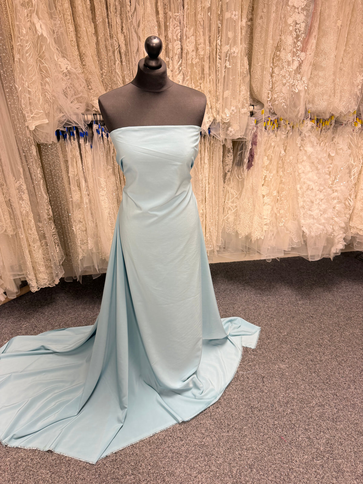 Lightweight Duck Egg Blue Polyester Satin - Juxtaposition