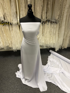 Lightweight White Polyester Satin - Juxtaposition