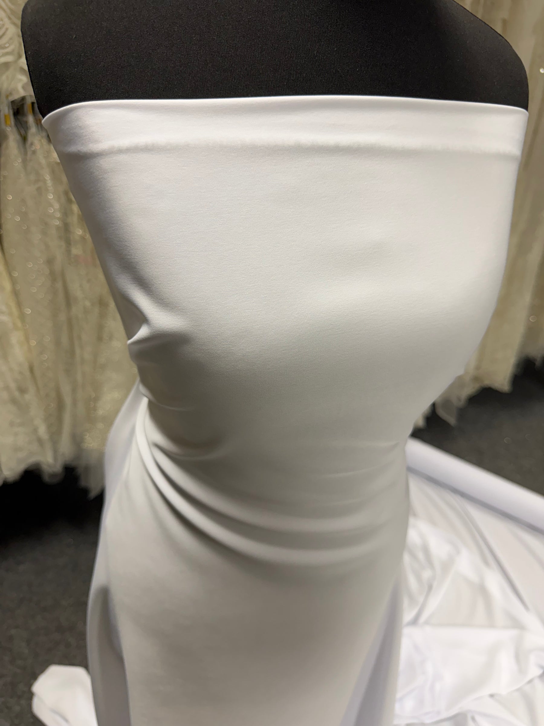 Lightweight White Polyester Satin - Juxtaposition