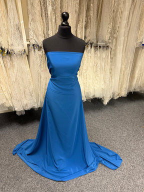Lightweight Petrol Blue Polyester Satin - Juxtaposition