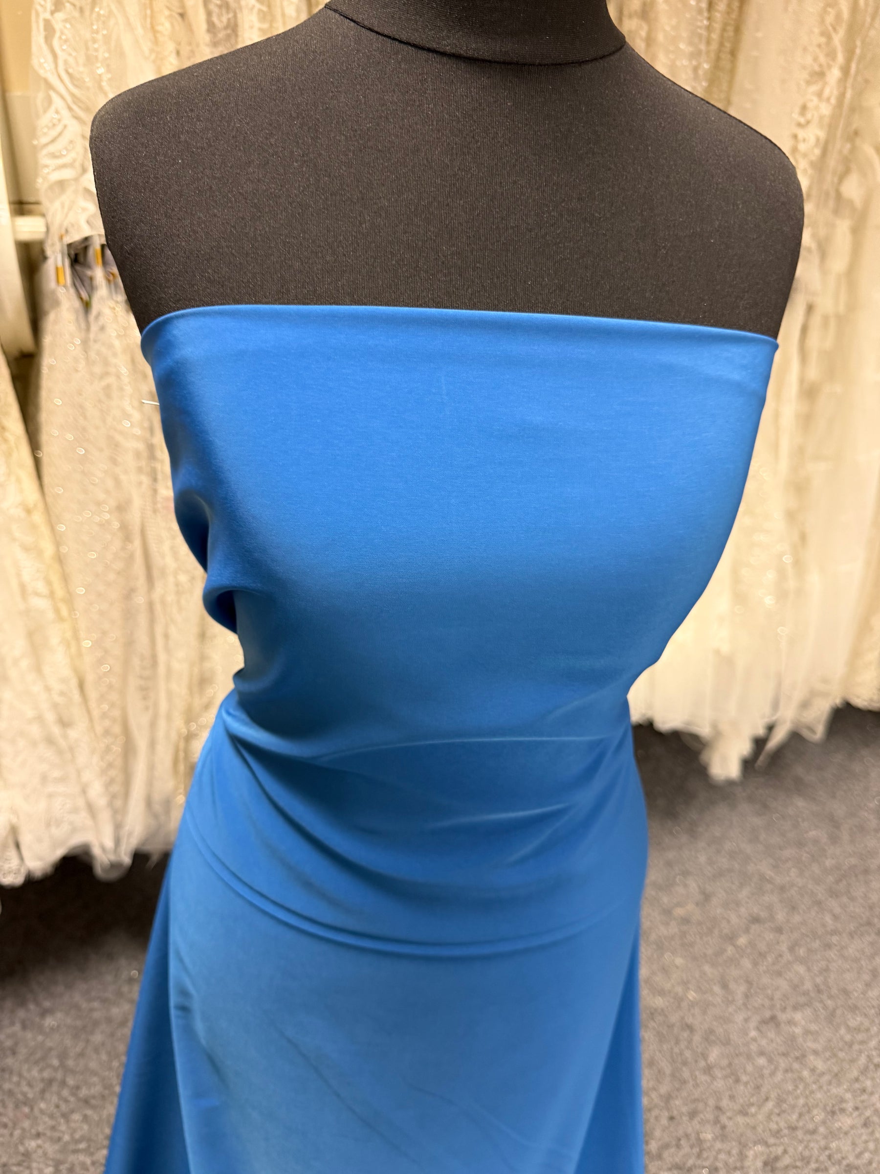 Lightweight Petrol Blue Polyester Satin - Juxtaposition