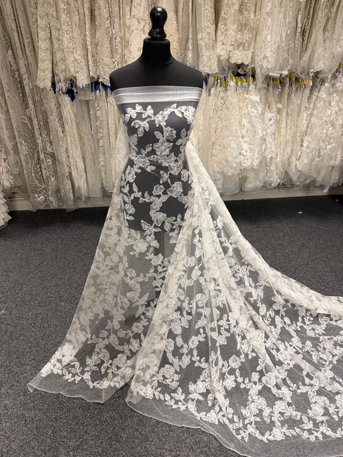 Ivory Contemporary Embroidered Lace - EB5041