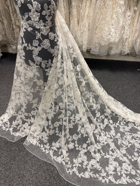 Ivory Contemporary Embroidered Lace - EB5041