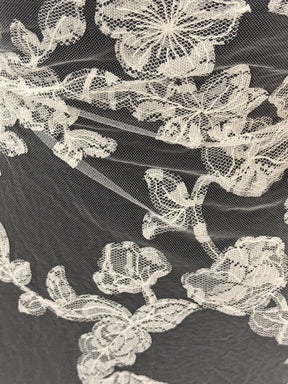 Ivory Contemporary Embroidered Lace - EB5041