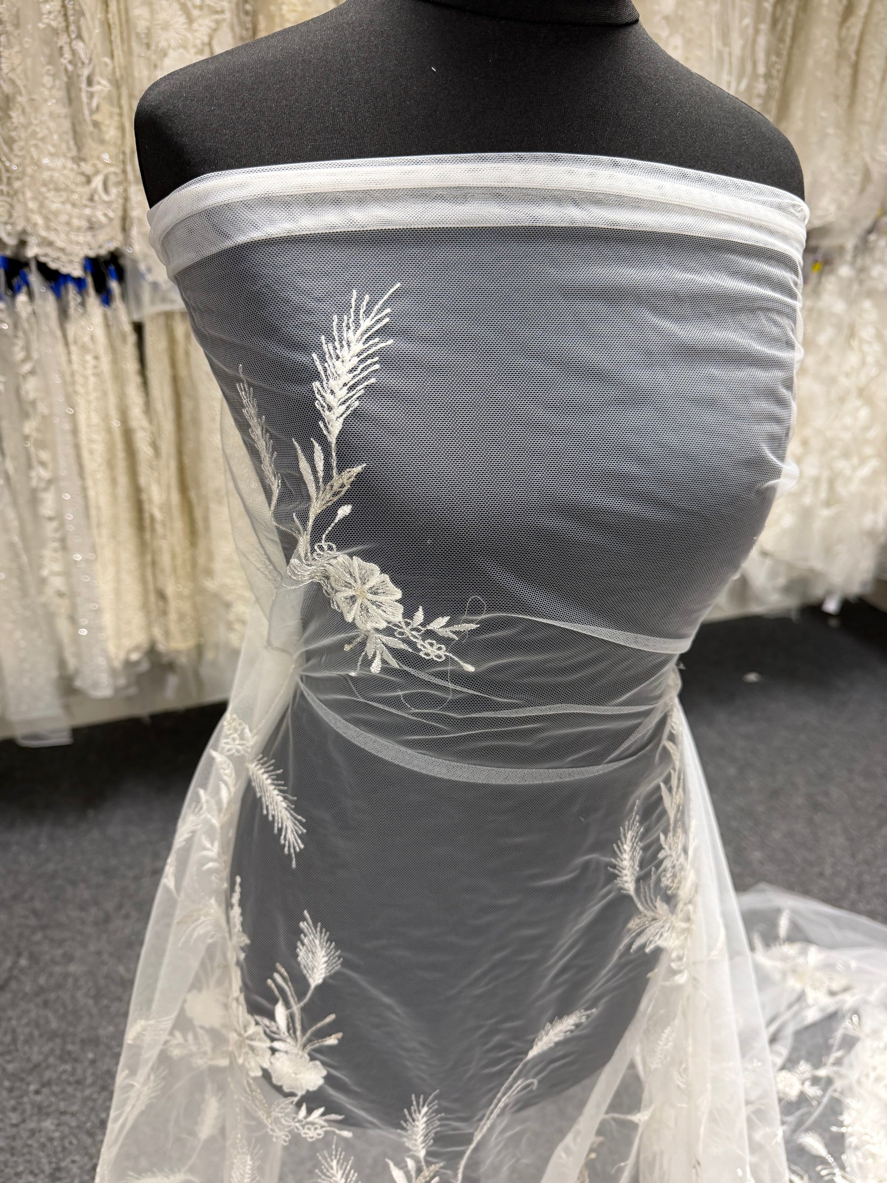 Ivory Sequin Embroidery Lace - EB3036