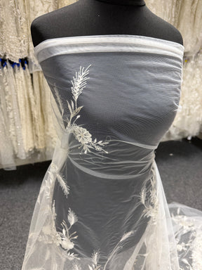 Ivory Sequin Embroidery Lace - EB3036