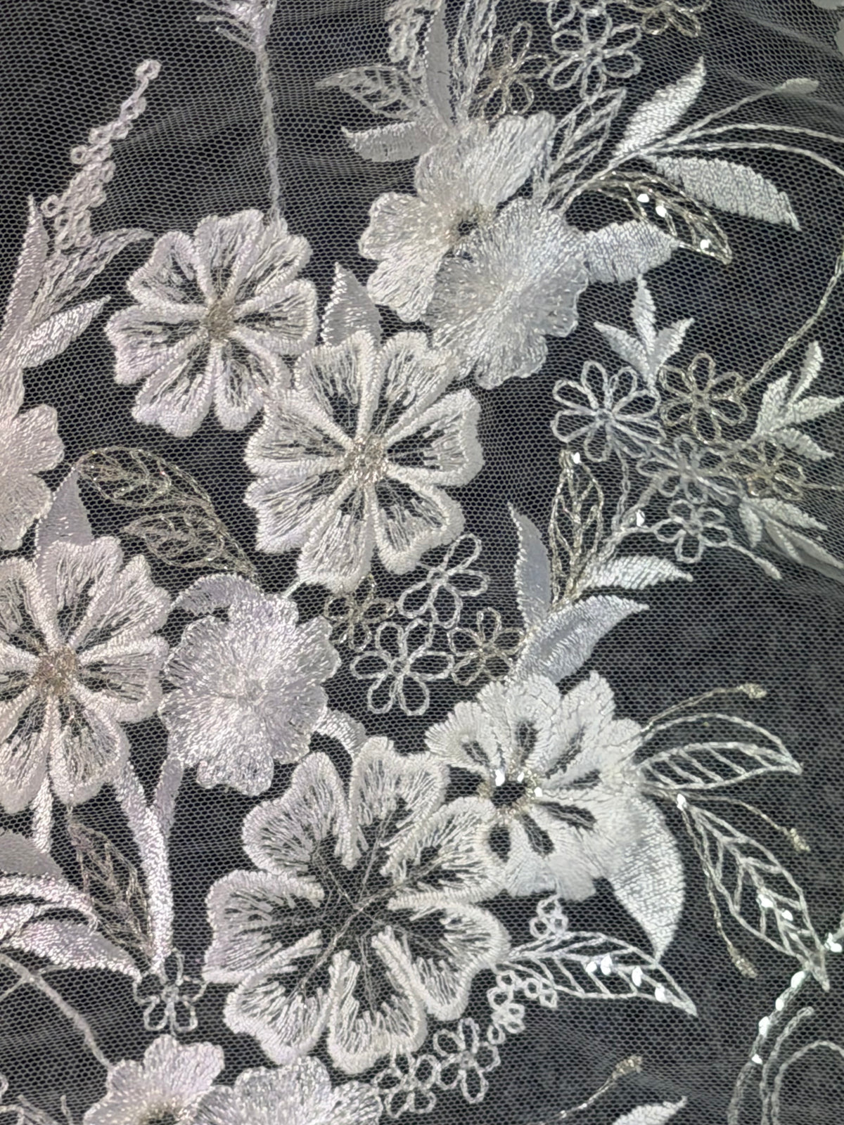 Ivory Sequin Embroidery Lace - EB3036