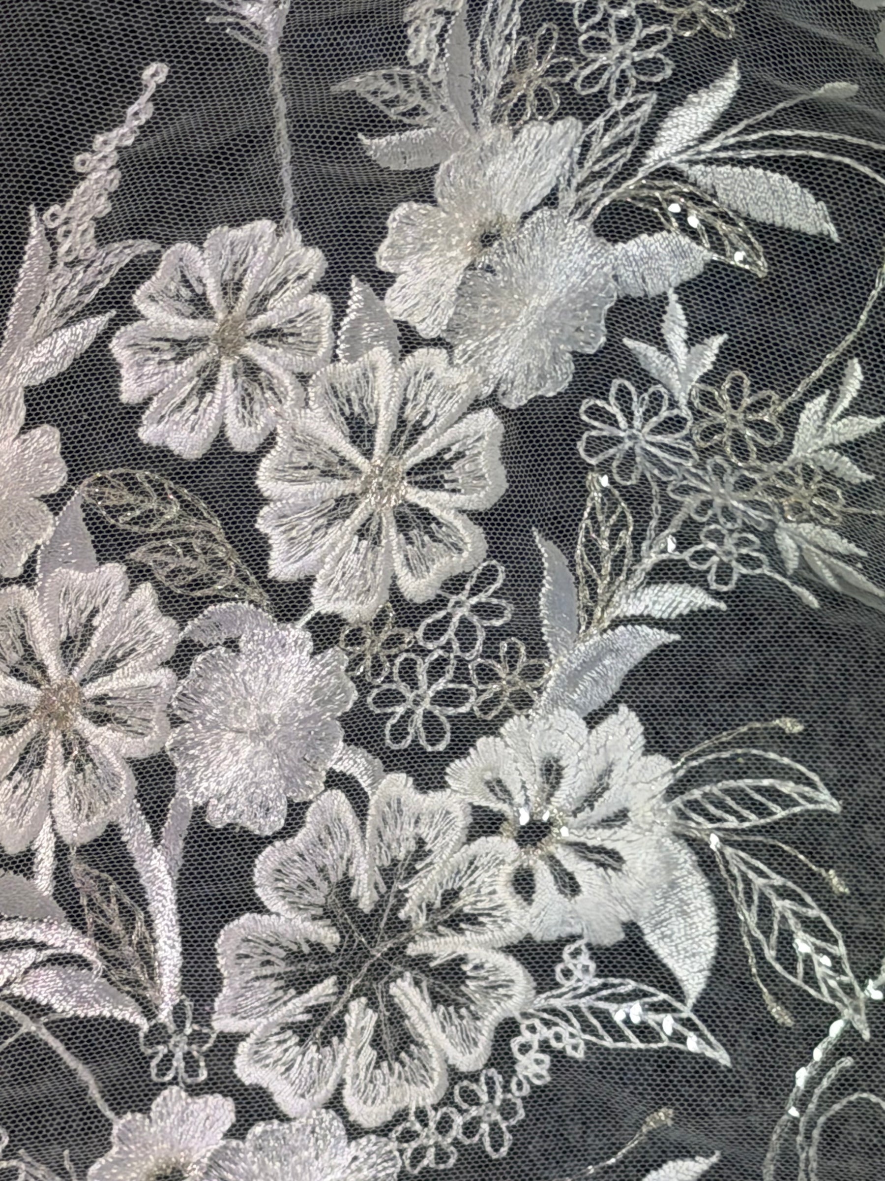 Ivory Sequin Embroidery Lace - EB3036