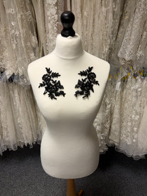 Black Beaded Lace Appliques - Noisy
