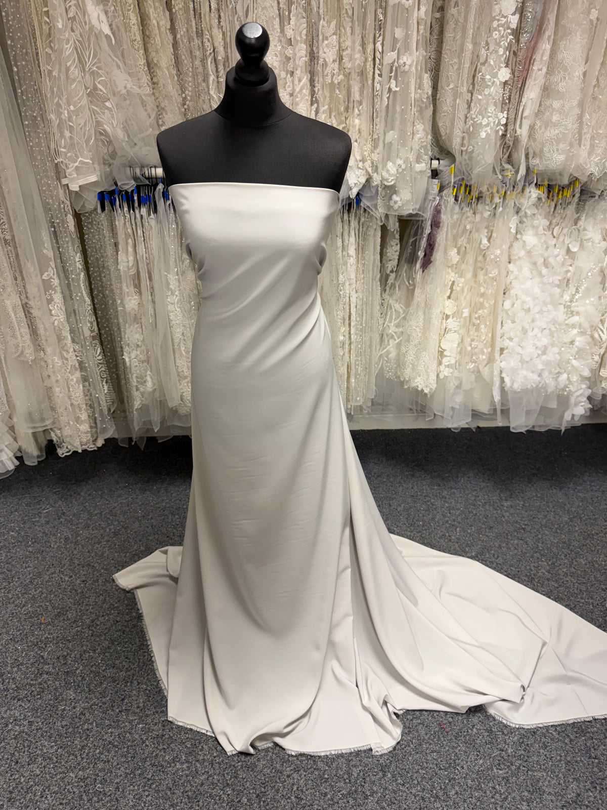 Lightweight Silver Polyester Satin - Juxtaposition