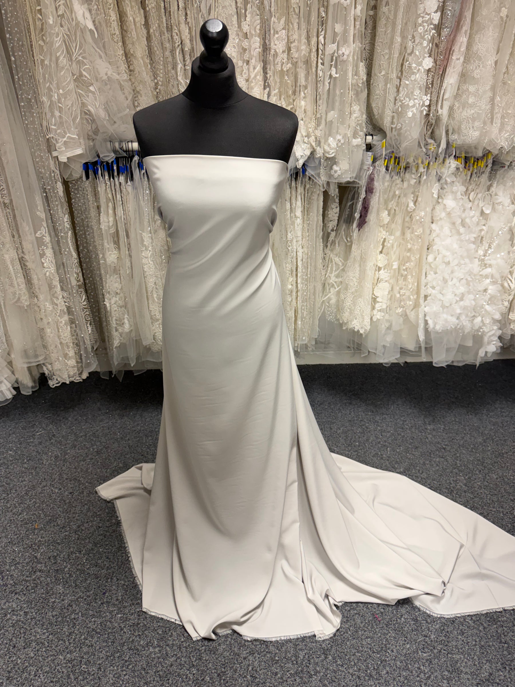 Lightweight Silver Polyester Satin - Juxtaposition