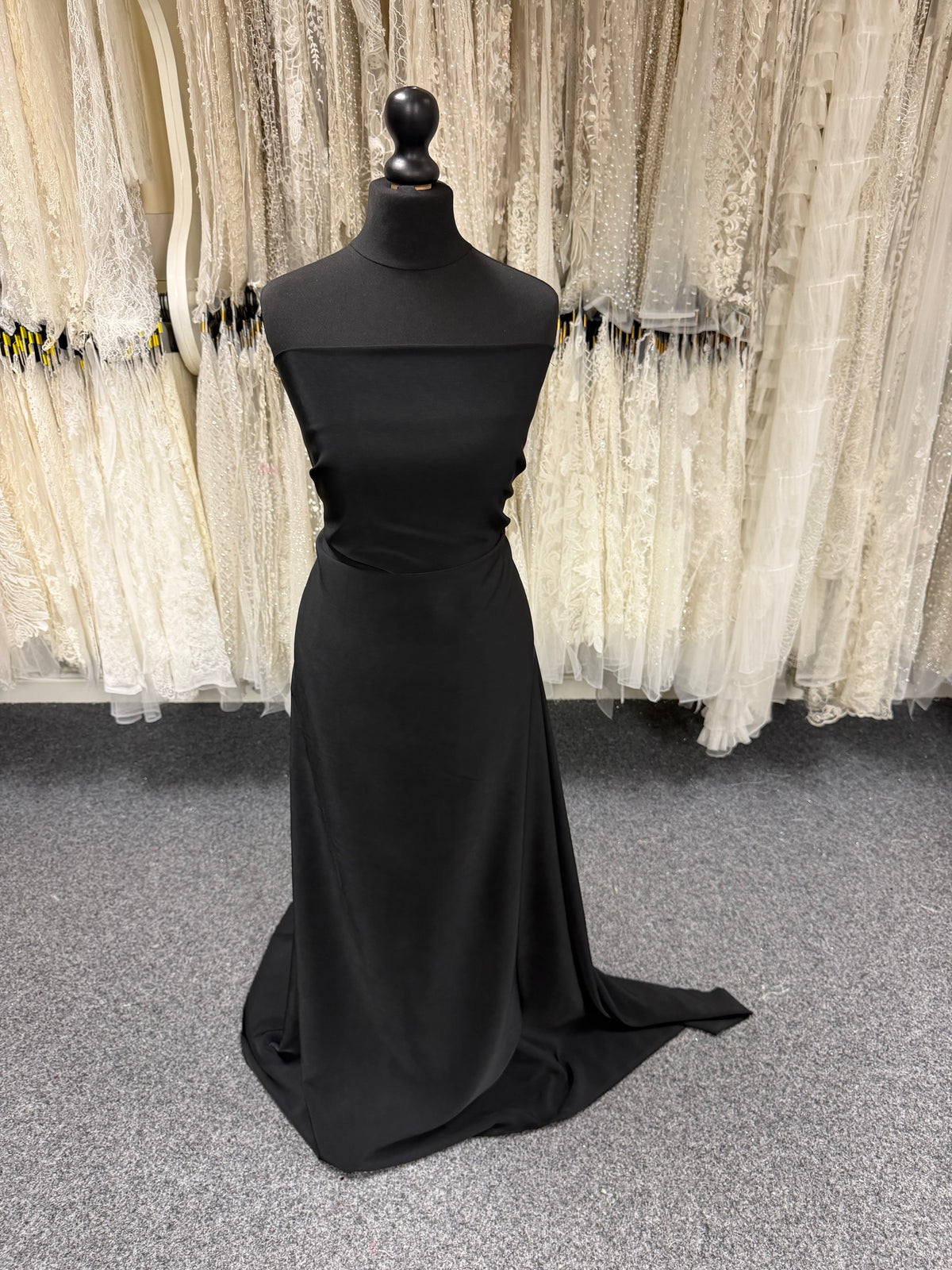 Lightweight Black Polyester Satin - Juxtaposition