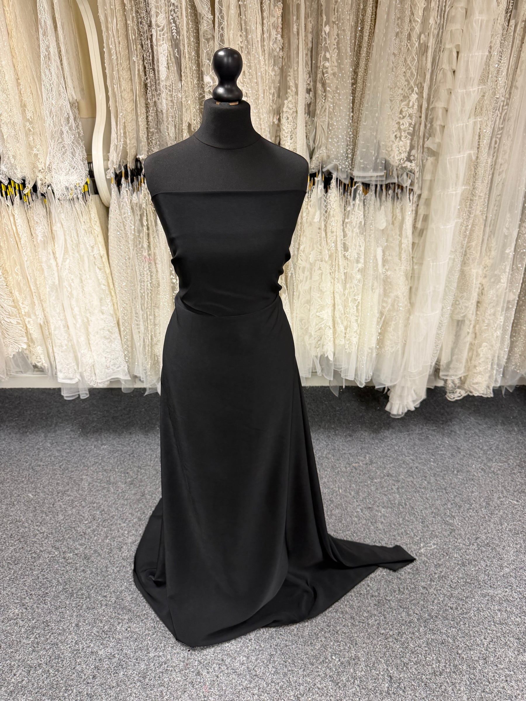 Lightweight Black Polyester Satin - Juxtaposition