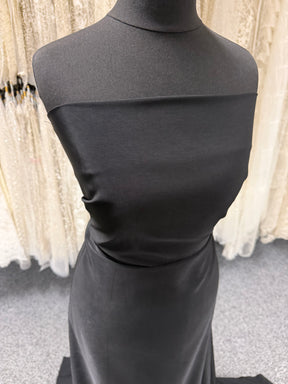 Lightweight Black Polyester Satin - Juxtaposition