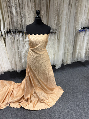 Honey/Honey Embroidered Duchess Satin - P476
