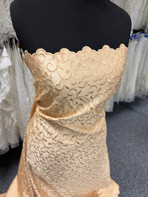 Honey/Honey Embroidered Duchess Satin - P476
