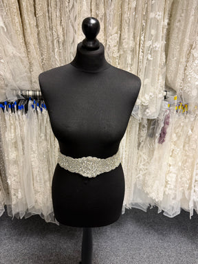 Crystal/Silver Very Heavy Crystal Beaded Edging - T229