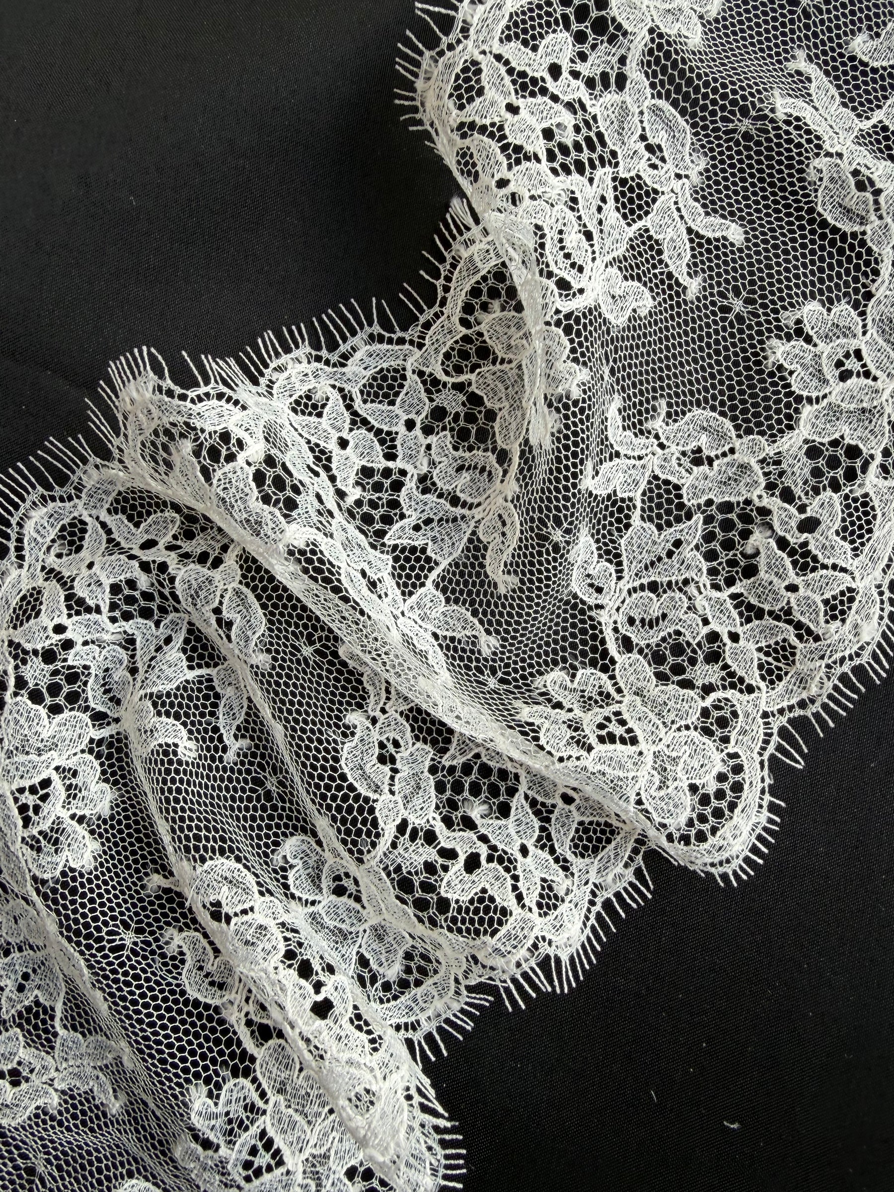 Pale Ivory Chantilly Lace Trim - Halston