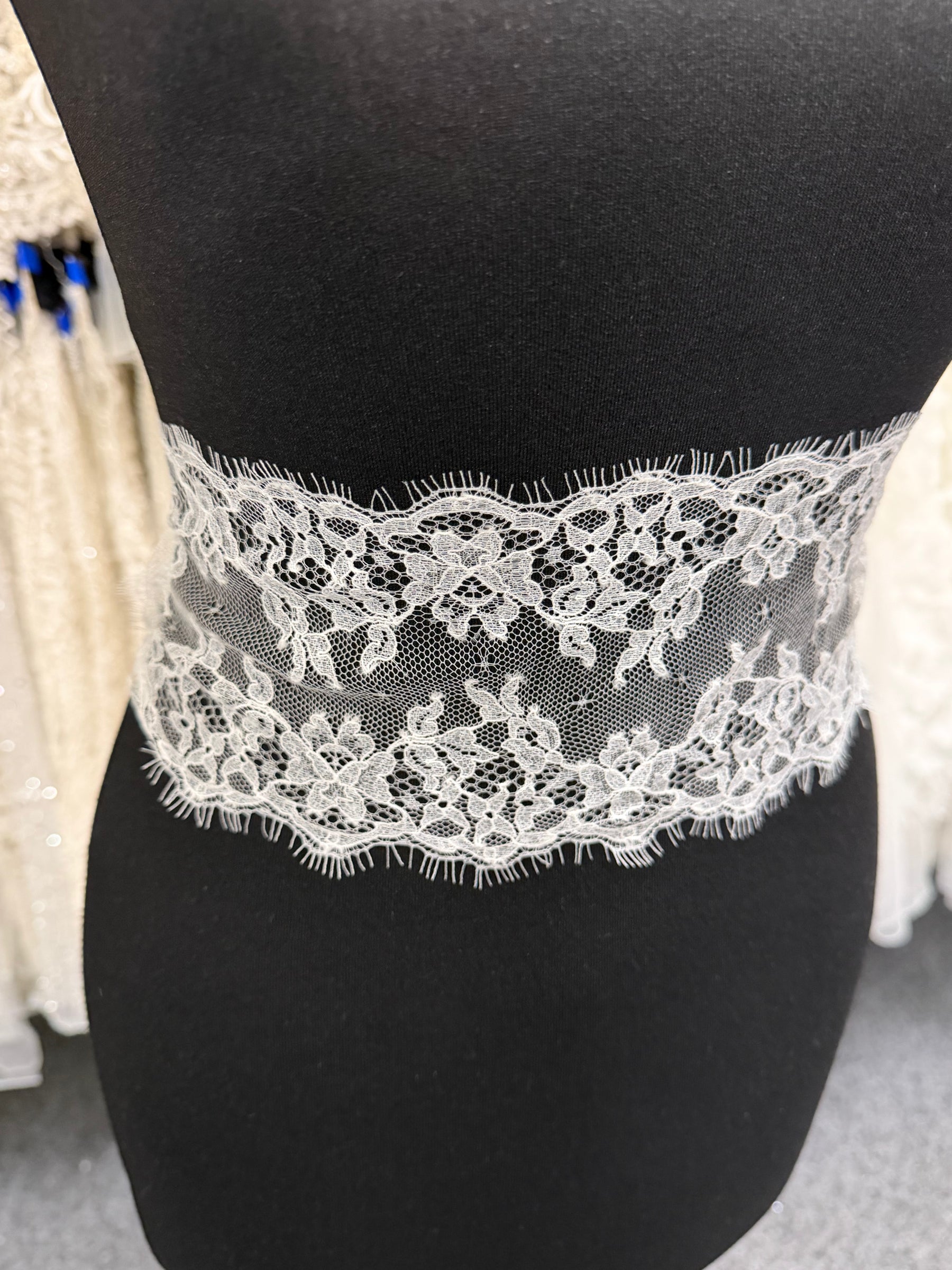 Pale Ivory Chantilly Lace Trim - Halston