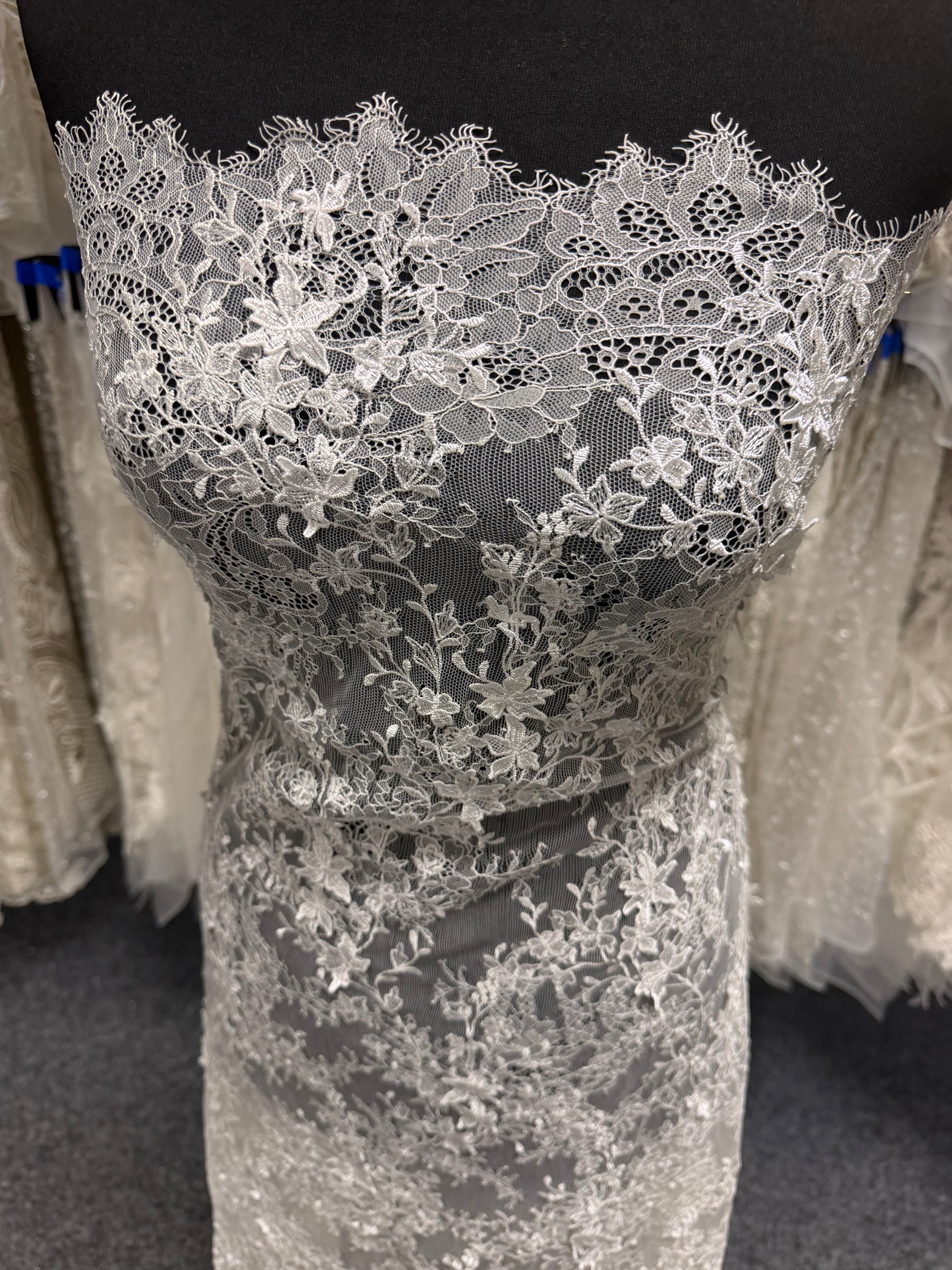 Dark Ivory Embroidered Lace - P228