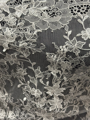 Dark Ivory Embroidered Lace - P228