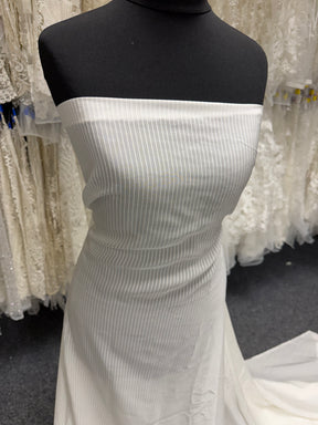 Ivory Self Coloured Striped Voile - PH5002