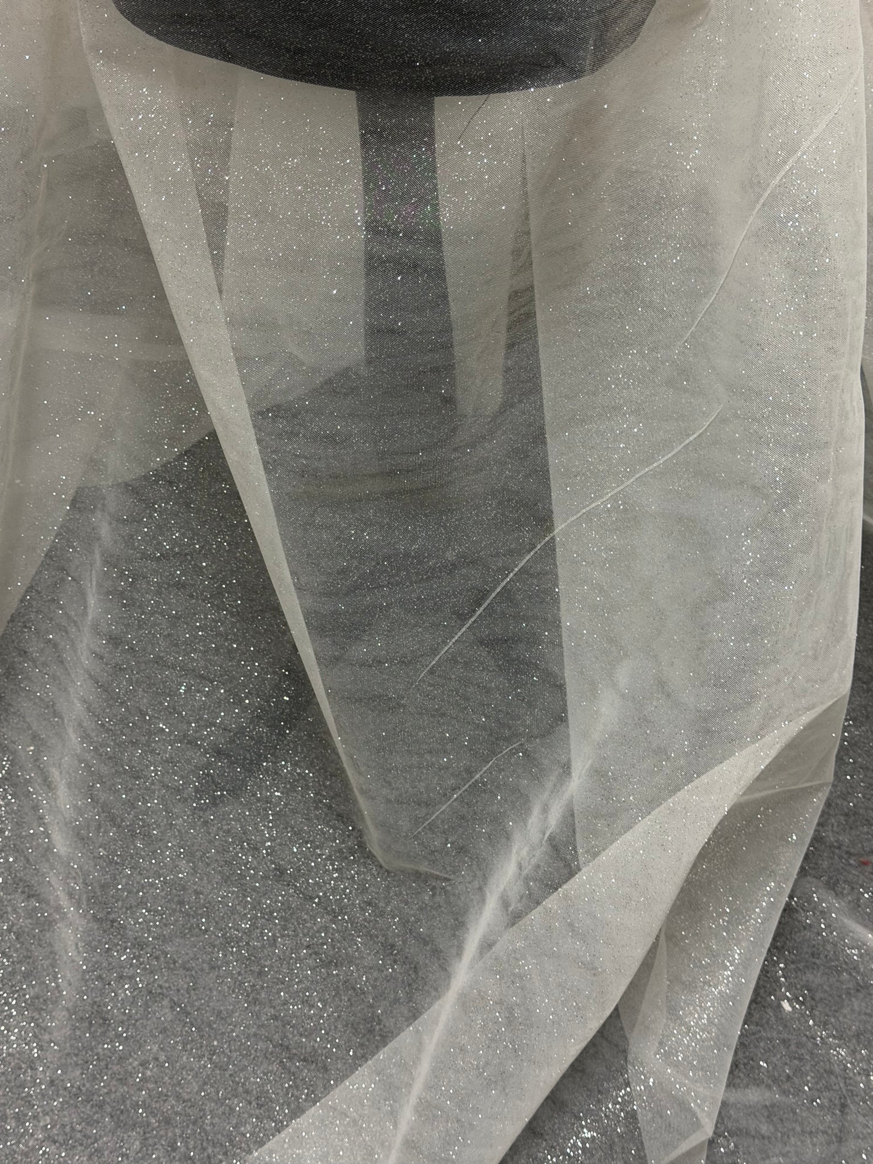 Ivory with Silver Glitter Tulle - P15