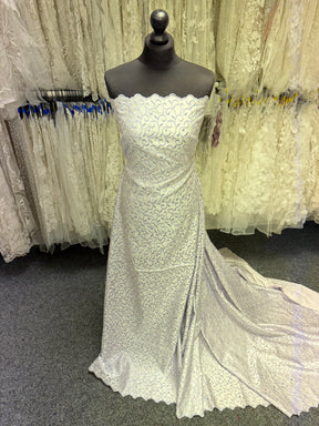 Pale Lilac/Lilac Embroidered Duchess Satin - P476
