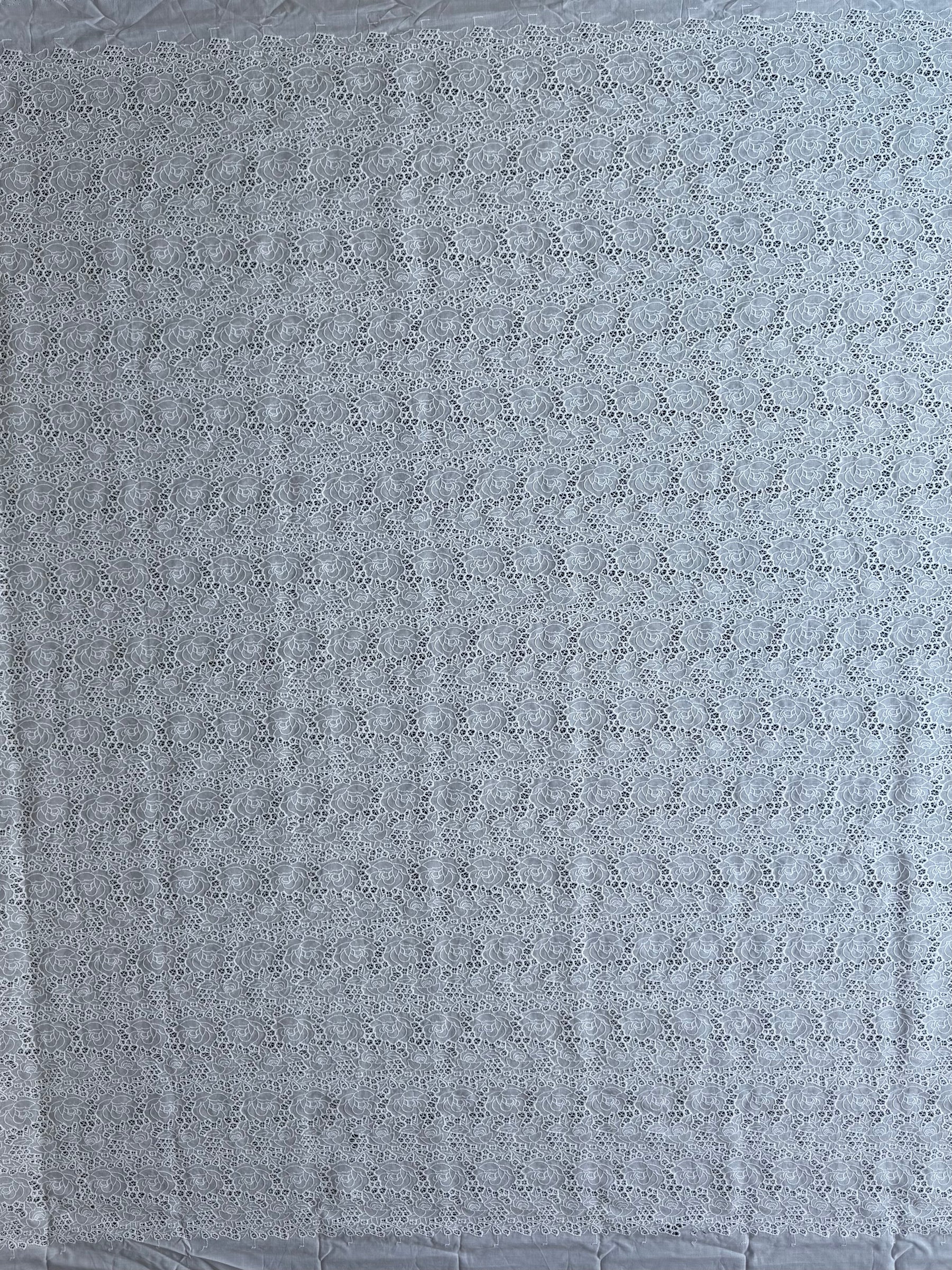 White Embroidered Cotton - EB6001