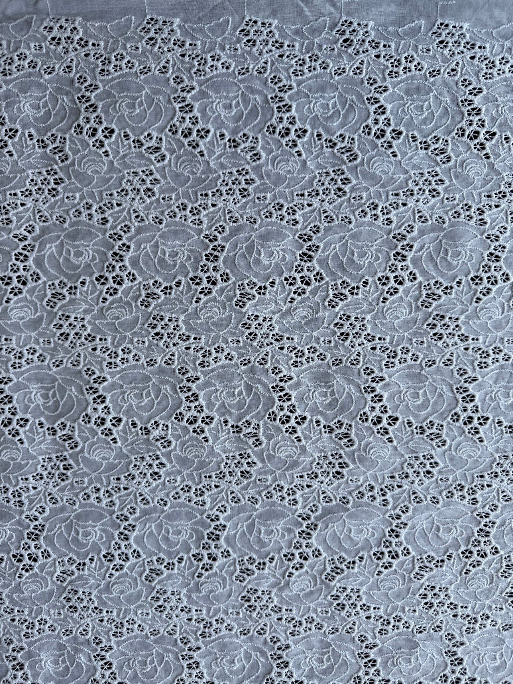 White Embroidered Cotton - EB6001