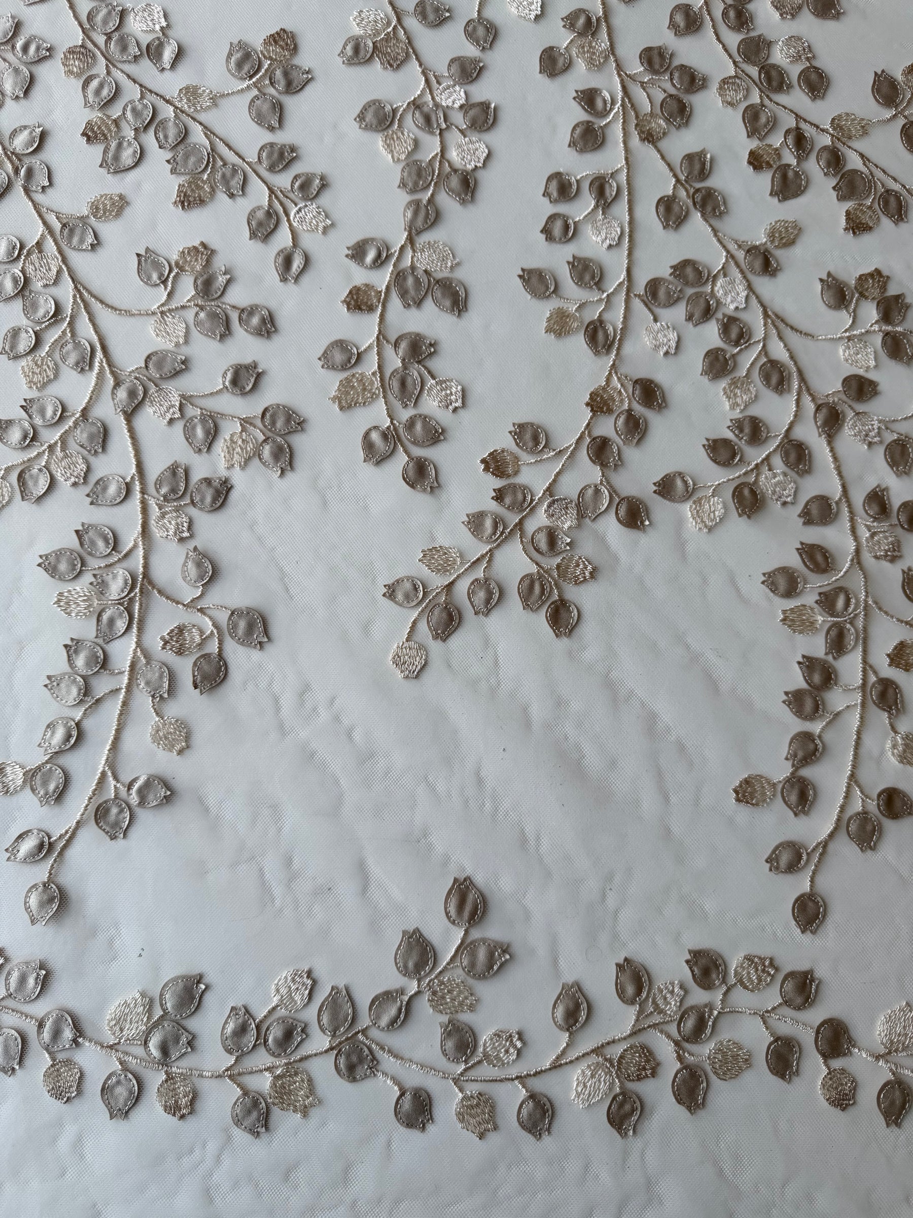 Champagne 3D Embroidered Lace - EB5034