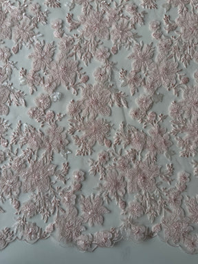 Shell Pink Embroidered Lace - EB3053