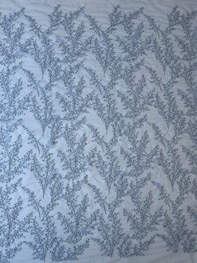 Limestone Blue Sequin Lace - EB3065