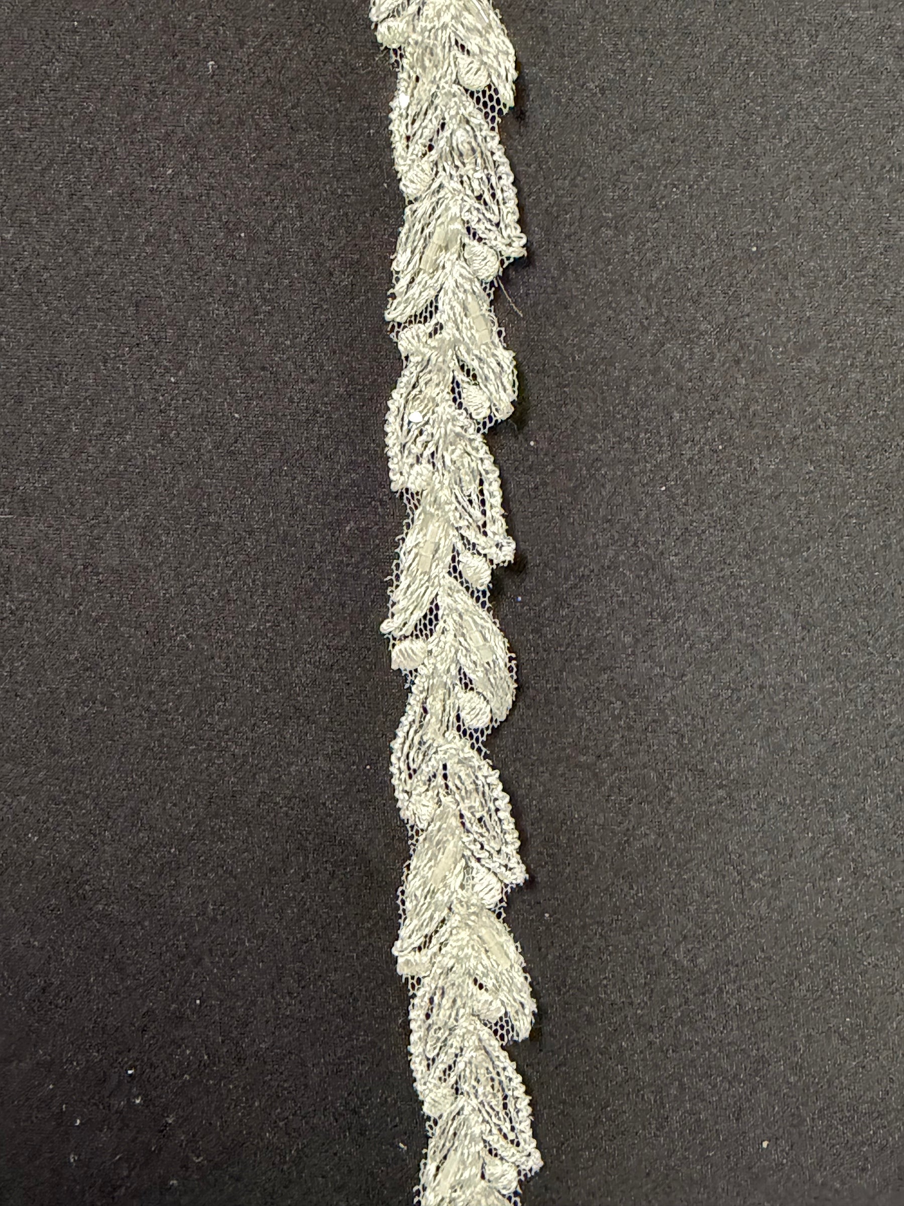 Ivory Beaded Sequin Edging - T930