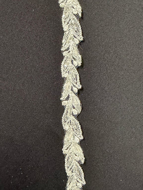 Ivory Beaded Sequin Edging - T930