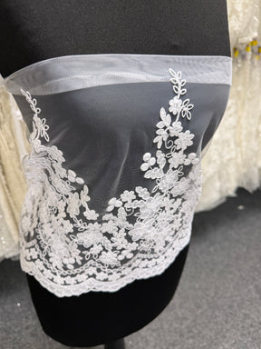 White Corded Lace Trim - T982