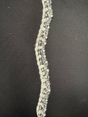 Ivory Beaded Sequin Edging - T929