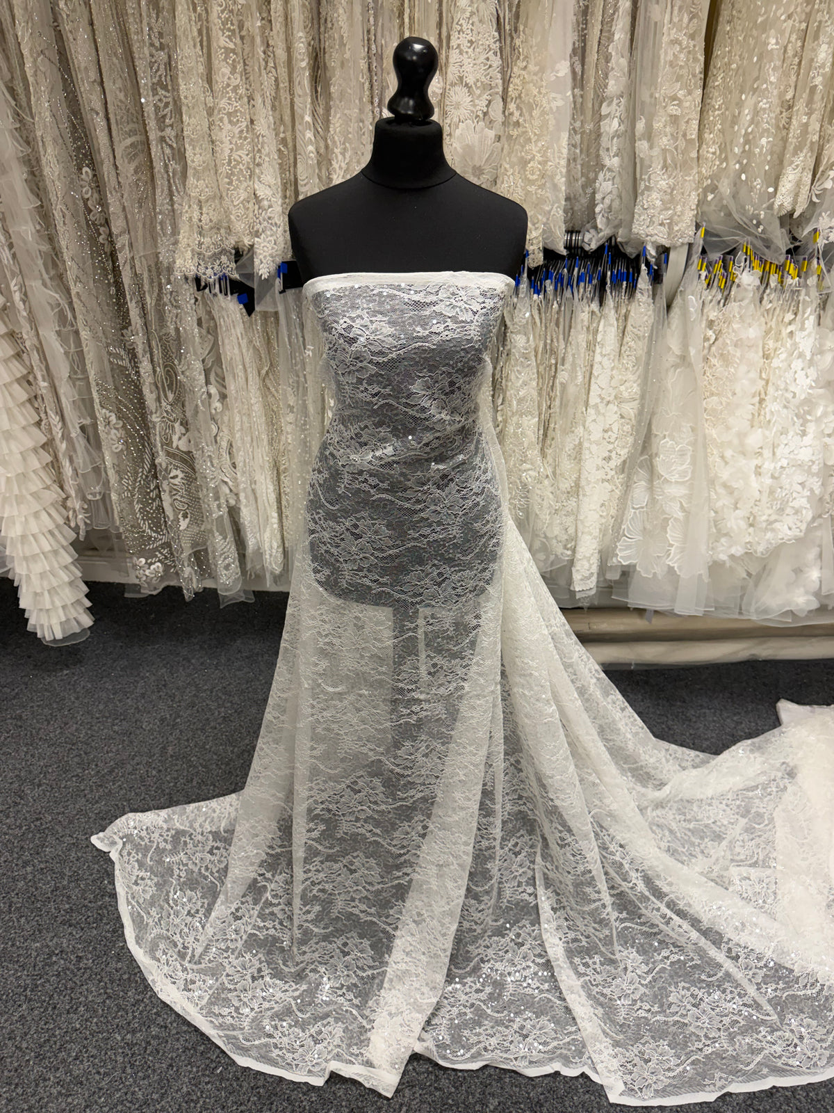 Ivory Sequin Lace - LB6003