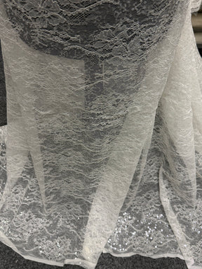 Ivory Sequin Lace - LB6003