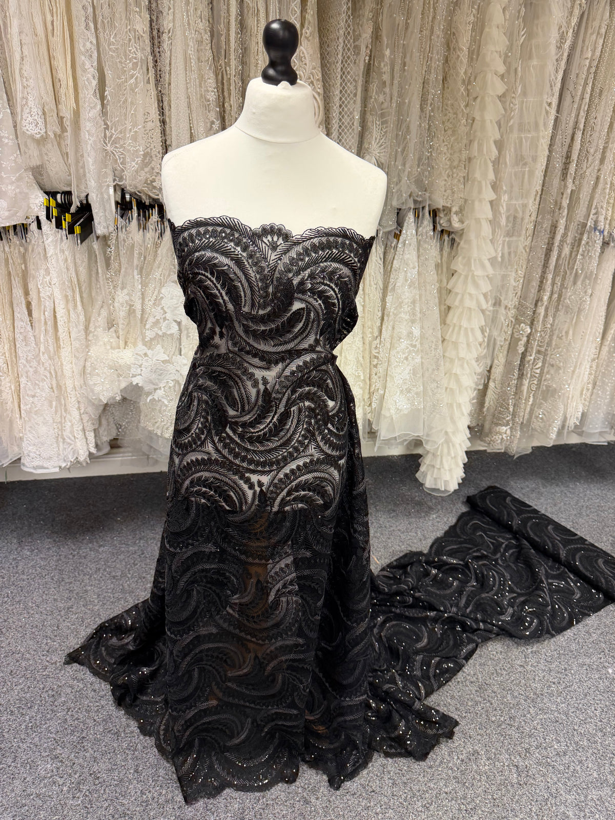 Black Sequin Lace - EB3048