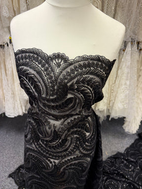 Black Sequin Lace - EB3048