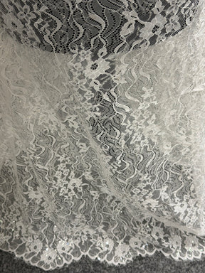 Ivory Sequin Lace - LB6005