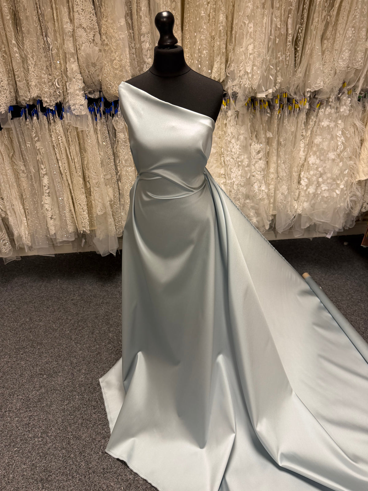 Duck Egg Blue Silk Blend Soft Mikado - P608