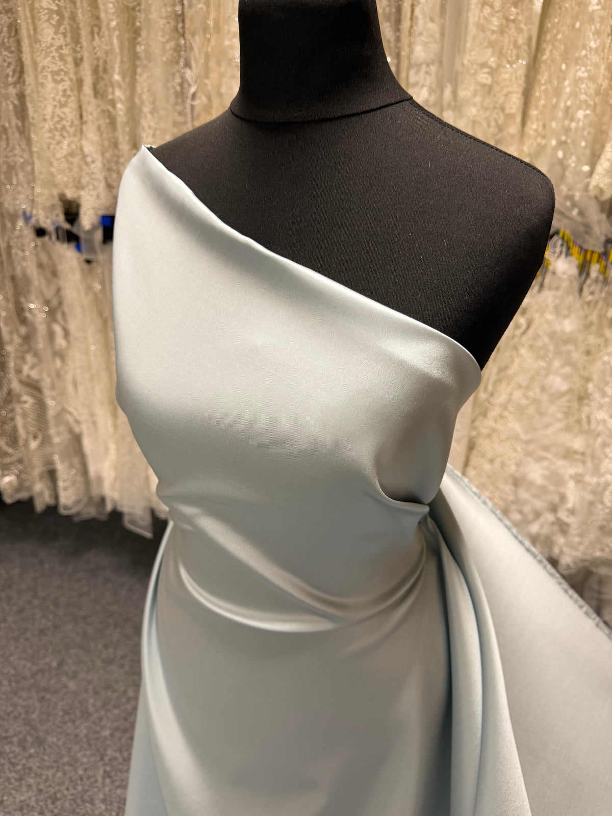 Duck Egg Blue Silk Blend Soft Mikado - P608