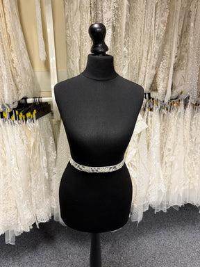 Ivory Beaded Sequin Edging - T166
