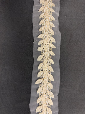 Ivory Crystal Beaded Edging - T802